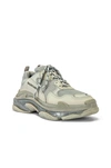 Balenciaga Triple S Mesh And Faux Leather Sneakers In Pearl