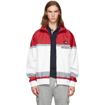 Burberry Logo Patch Zip-up Nylon Track Jacket In White