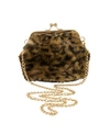 AREA STARS FAUX FUR BAG WITH KISS LOCK CLOSURE AND CHAIN CROSSBODY STRAP