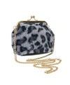 AREA STARS FAUX FUR BAG WITH KISS LOCK CLOSURE AND CHAIN CROSSBODY STRAP