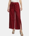 1.state Tie Front Split Seam Wide Leg Pants In Mineral Red