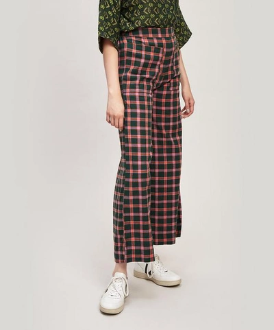 Ace And Jig Laura Gingham Trousers In Cadet