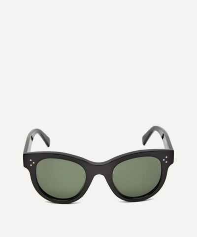 Celine Round Acetate Sunglasses In Black