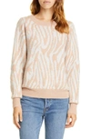 REBECCA TAYLOR TIGER STRIPE MERINO WOOL BLEND SWEATER,619863Y858