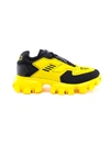 Prada Cloudbust Thunder Knit Sneakers In Z Nero+giallo