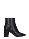 TORY BURCH GIGI 70MM HIGH HEELS ANKLE BOOTS IN BLACK LEATHER,11080527