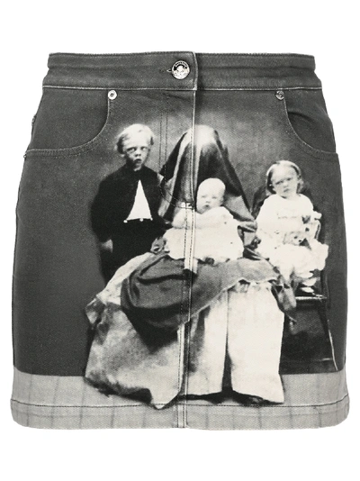 Burberry Victorian Print Denim Skirt