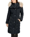 CALVIN KLEIN PETITE QUILTED FAUX-FUR-TRIM HOODED PUFFER COAT