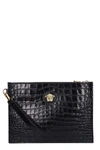 VERSACE CLUTCH IN BLACK LEATHER,11080598
