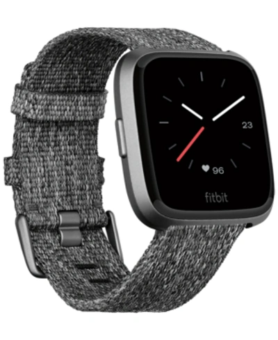 Fitbit Versa Charcoal Woven Band Touchscreen Smart Watch 39mm