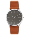 Skagen Men's Signatur Brown Leather Strap Watch 40mm In Brown