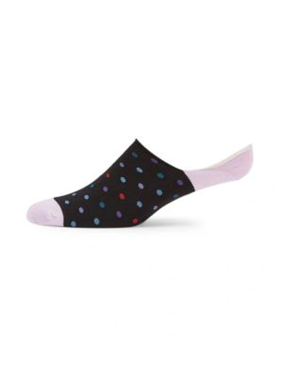 Saks Fifth Avenue Men's Collection Multicolor Dot Peds Socks In Black