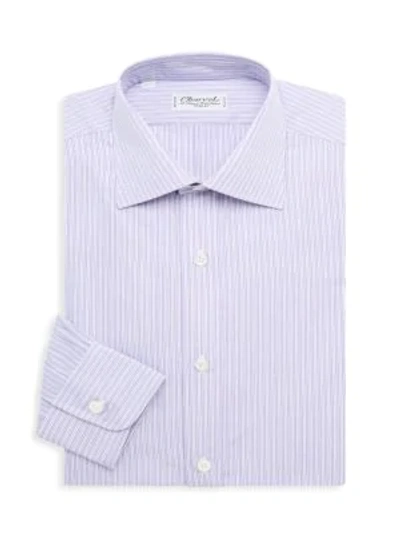 Charvet Mini-stripe Cotton Dress Shirt In Lavender
