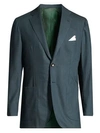 Kiton Stripe Cashmere Sport Jacket In Green