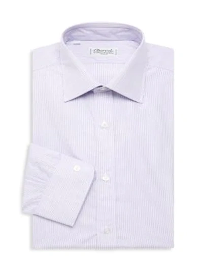 Charvet Narrow Stripe Dress Shirt In Lavender