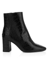 AQUATALIA Posey Croc-Embossed Leather Ankle Boots