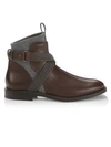 BRUNELLO CUCINELLI Lissato Monili-Trimmed Leather Ankle Boots