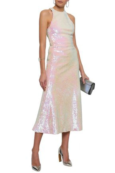 Alexander Wang Woman Open-back Sequined Tulle Midi Dress Pink