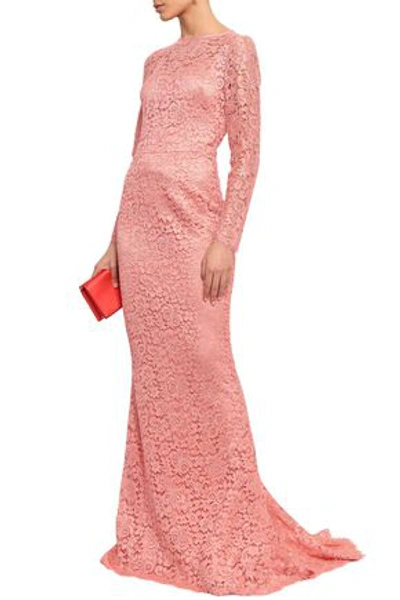 Dolce & Gabbana Woman Cutout Corded Lace Gown Peach In Pink