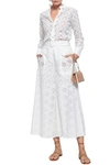 VALENTINO BRODERIE ANGLAISE COTTON-BLEND CULOTTES,3074457345620159815