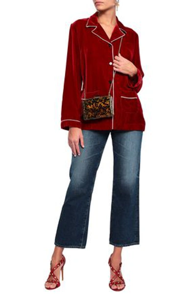 Valentino Woman Velvet Shirt Crimson In Red