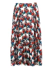 Valentino X Undercover Lovers Print Pleated Skirt In White