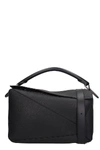 LOEWE BOLSO PUZZLE TOTE IN BLACK LEATHER,11080676