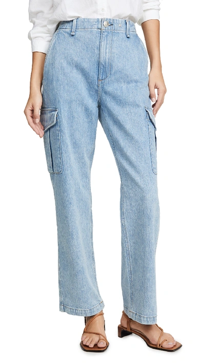 Rag & Bone Super High-rise Cargo Jeans In Icy Blue