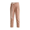 PAISIE Striped Peg Leg Trousers With Contrasting O-Ring Belt In Sand & White