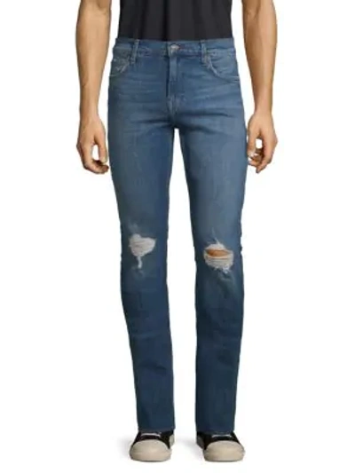 7 For All Mankind Paxtyn Distressed Stretch Skinny Jeans In Tahoe