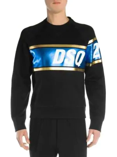 Viktor & Rolf Laminated Logo Sweatshirt In Black Blue