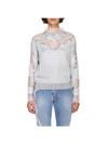 ERMANNO SCERVINO SWEATER WITH LONG SLEEVES AND LACE INSERTS,11081817