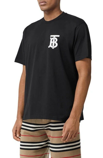 Burberry Emerson Tb Logo-print Cotton-jersey T-shirt In Black