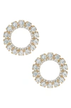 Ettika Large Crystal And Gold Circle Stud Earrings In Gold