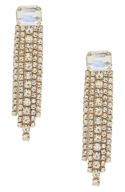 Ettika Embellished Fringe Drop Earrings In 18k Gold Plate