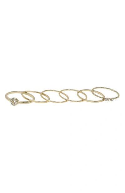 Ettika Set Of 6 Dainty Stacking Rings In Gold