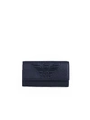 EMPORIO ARMANI MXI LOGO BLUE WALLET,11081943