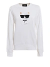 KARL LAGERFELD ICONIC CHOUPETTE WHITE SWEATER