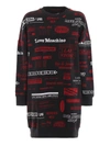 LOVE MOSCHINO ALL OVER PRINT OVER SWEATSHIRT STYLE DRESS