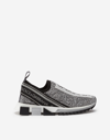 Dolce & Gabbana Sorrento Sneakers With Fusible Crystals In Grey/black