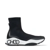 Jimmy Choo Raine Sock/f Stretch-knit High-top Trainers In Black