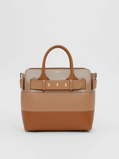 Burberry The Small Panelled Leather Triple Stud Belt Bag In Soft Fawn/biscuit