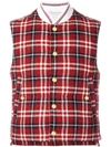 THOM BROWNE TB TARTAN DOWN SHETLAND VEST