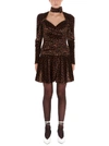 ATTICO ATTICO LEOPARD PRINT DRAPED MINI DRESS