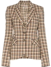 PACO RABANNE CHECK-PRINT FITTED BLAZER