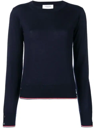 Thom Browne Rwb Tipping Stripe Cashmere Jumper In Blue