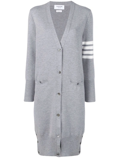 Thom Browne 4-bar Stripe Cardi Coat In Grey