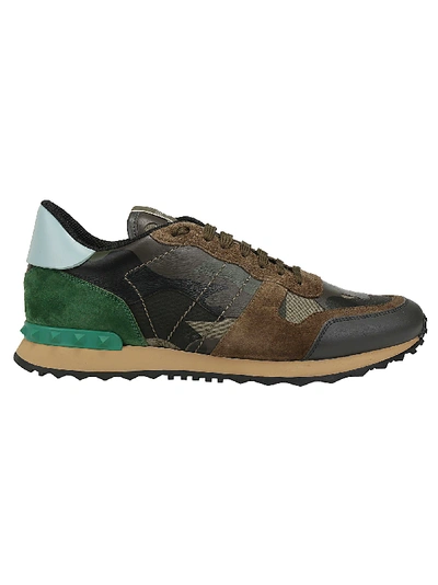 Valentino Garavani Rockrunner Camouflage Low-top Leather Trainers In Multi