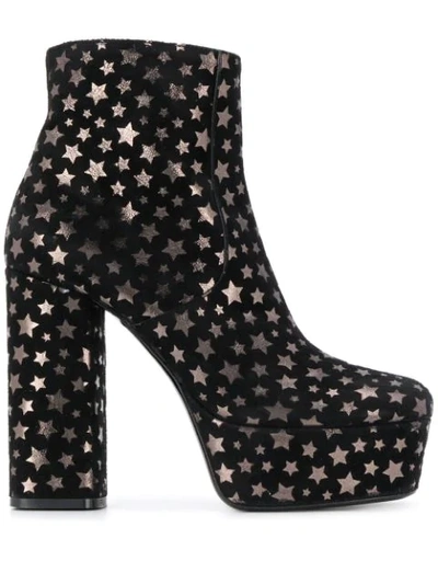 P.a.r.o.s.h Star Print Platform Sandals In Black