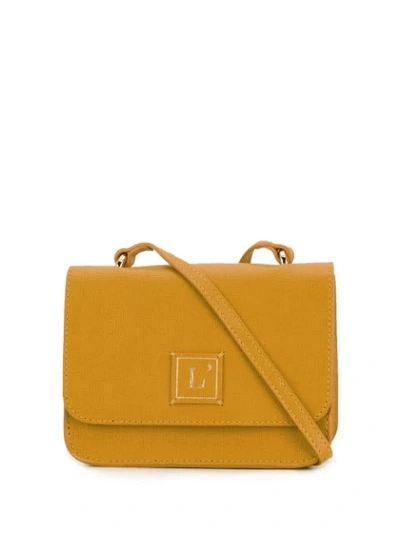 L'autre Chose Mini Saffiano Crossbody Bag In Yellow